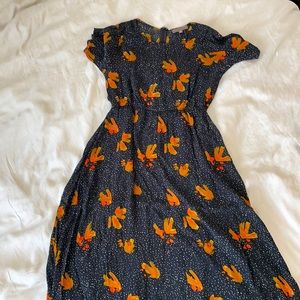 Bel Kazan sleeved floral dress. Medium.